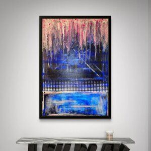 ORIGINAL Painting- "Cotton Candy Drip"- 24" X 36" Contemporary, Modern Abstract